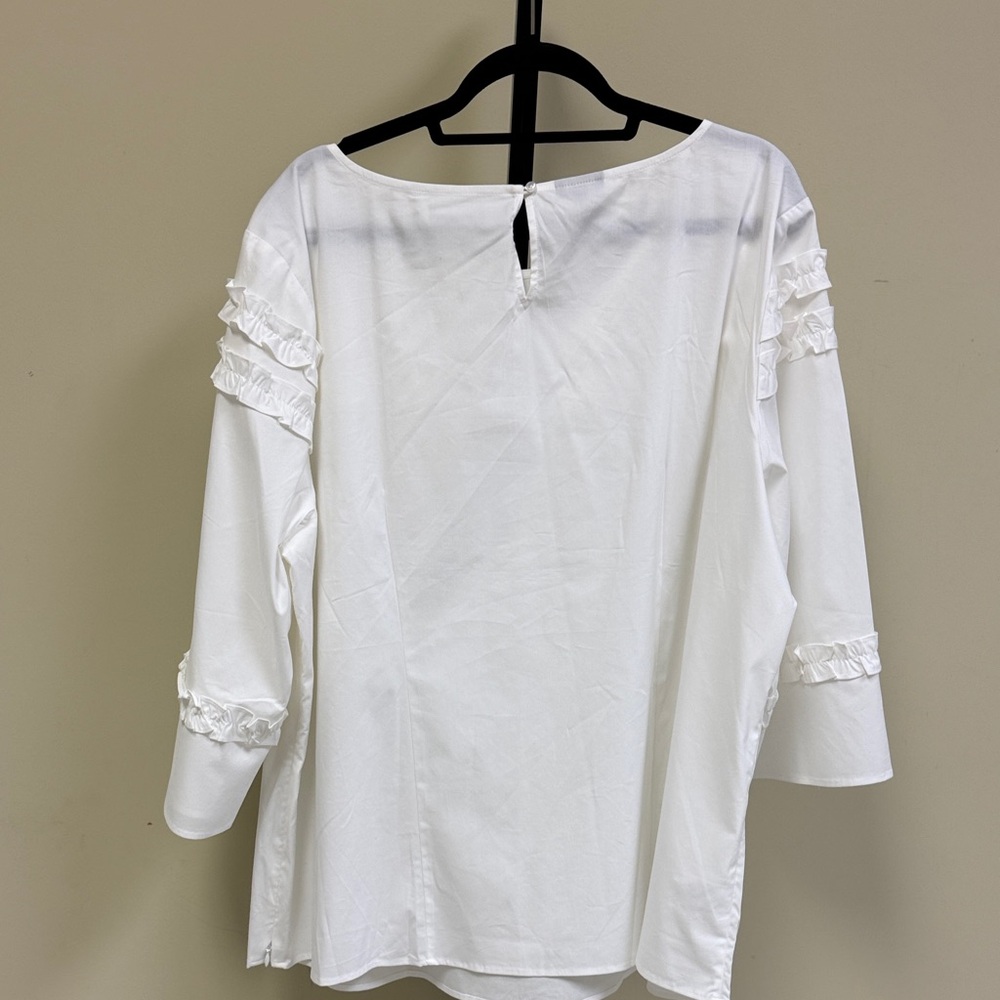 Talbots White Ruffled Blouse - Picture 6 of 7